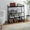 Organize It All Black 30" Wide 4 Tier Adjustable Mesh Shoe Rack